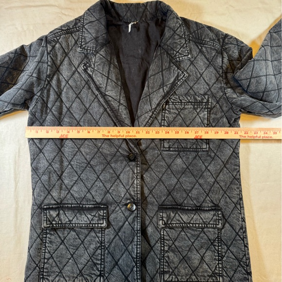 Young Fabulous & Broke Gray/ Charocoal Quilted Blazer Jacket - Picture 7 of 10